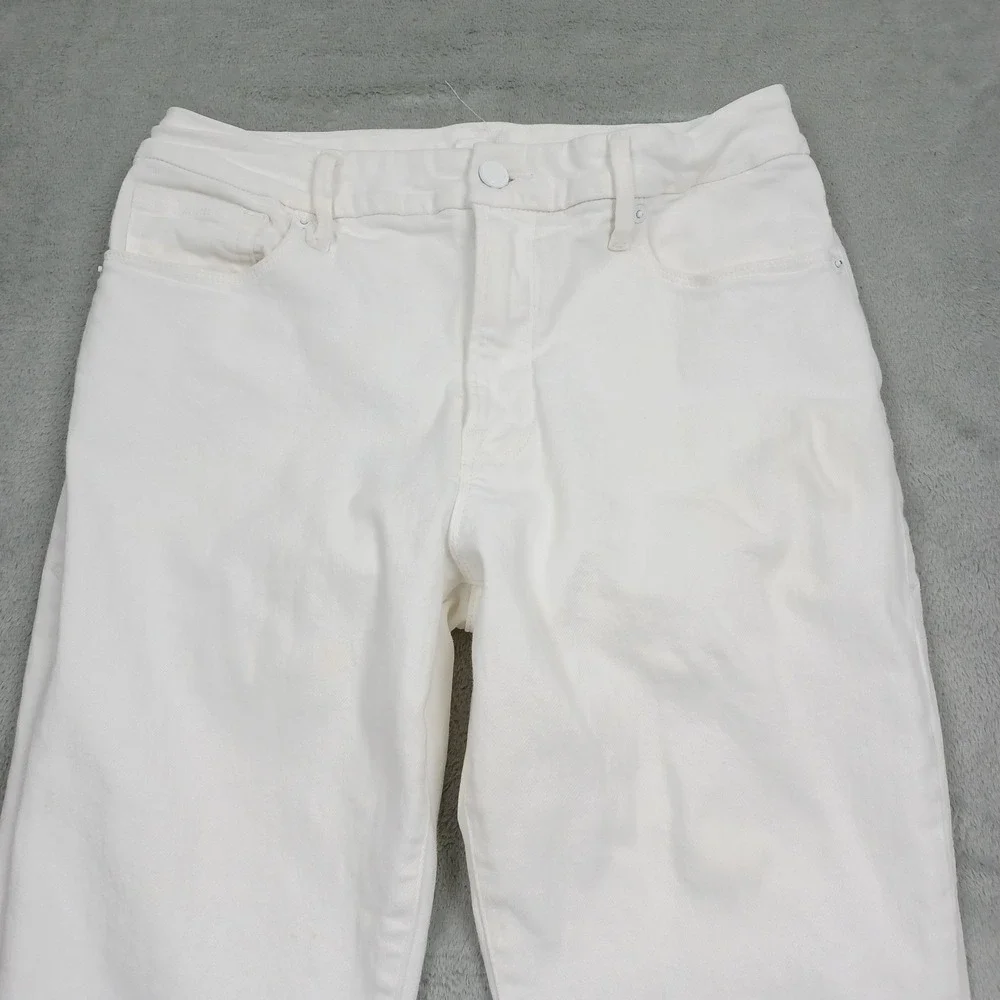 Good American Jeans Womens 8 White Denim Straight Preppy Pockets Casual